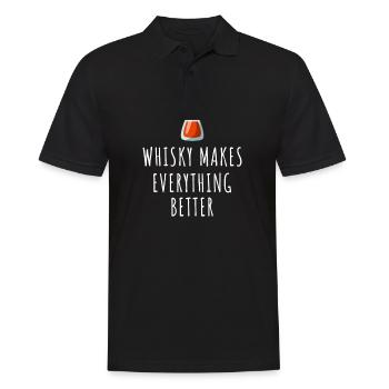 Whisky makes everything better - Männer Poloshirt - Schwarz - Vorne - Kai (181cm)