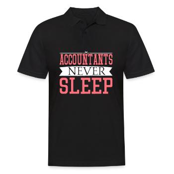 Le comptable ne dors jamais T-shirt Le comptable drôle - Polo Homme - noir - Devant - Kai (181cm)