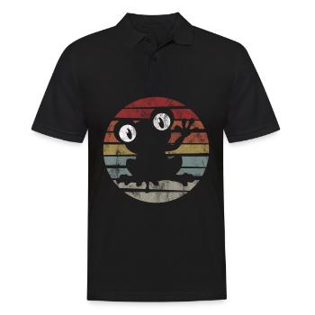 Frosch Frösche Geschenk für Kinder Lustig Witzig - Männer Poloshirt - Schwarz - Vorne - Kai (181cm)