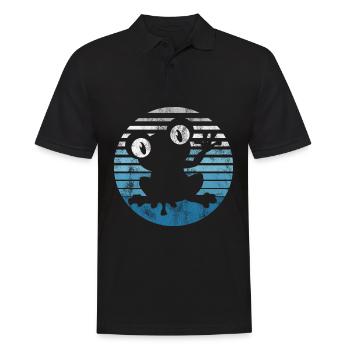 Frosch Frösche Geschenk für Kinder Lustig Witzig - Männer Poloshirt - Schwarz - Vorne - Kai (181cm)