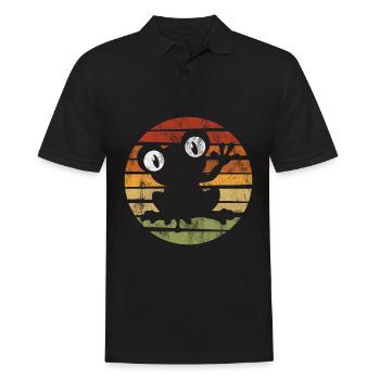 Frosch Frösche Geschenk für Kinder Lustig Witzig - Männer Poloshirt - Schwarz - Vorne - Kai (181cm)
