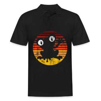 Frosch Frösche Geschenk für Kinder Lustig Witzig - Männer Poloshirt - Schwarz - Vorne - Kai (181cm)