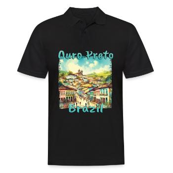 Ouro Preto Brésil - Architecture coloniale à - Polo Homme - noir - Devant - Kai (181cm)