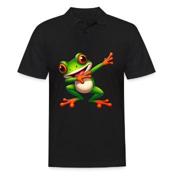 Cool Frog Dabbing Toad Style - Men's Polo Shirt - black - Front - Kai (181cm)