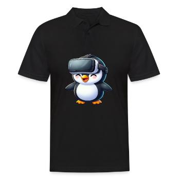 Penguin VR Gamer Future Science Fiction - Men's Polo Shirt - black - Front - Kai (181cm)
