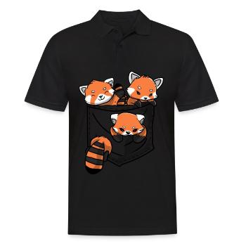 Roter Panda Tierliebhaber Kleiner Panda Roter Bär - Männer Poloshirt - Schwarz - Vorne - Kai (181cm)