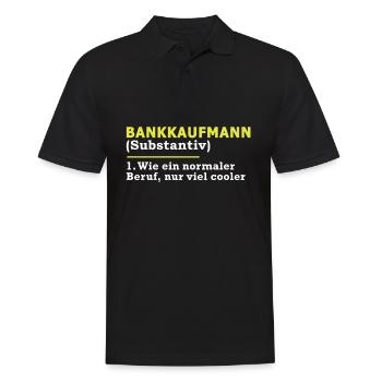 Bankkaufmann - Männer Poloshirt - Schwarz - Vorne - Kai (181cm)