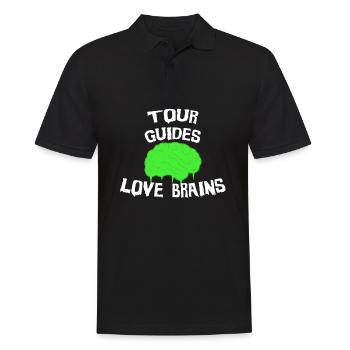 Reiseleiter lieben Gehirne - Männer Poloshirt - Schwarz - Vorne - Kai (181cm)