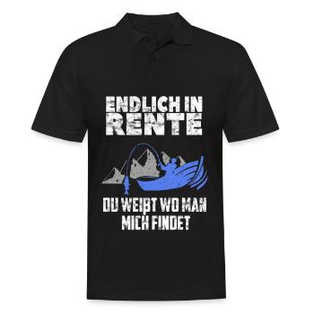 Rente Angler lustiger Spruch Ruhestand Angeln Boot - Männer Poloshirt - Schwarz - Vorne - Kai (181cm)