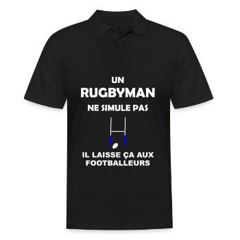 Rugbyman - Rugby - rugbyman contre footballeur - Polo Homme - noir - Devant - Kai (181cm)