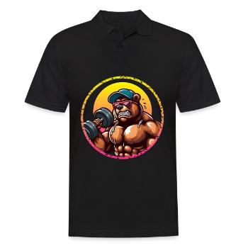 lustiges Bodybuilder Gym Motiv für Kraftsportler - Männer Poloshirt - Schwarz - Vorne - Kai (181cm)