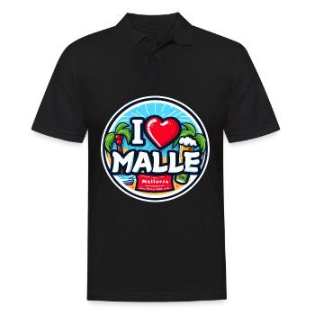 I Love Malle Mallorca Urlaub Bier Alkohol Urlaub - Männer Poloshirt - Schwarz - Vorne - Kai (181cm)