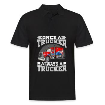 Once a Trucker, Always a Trucker - Polo Homme - noir - Devant - Kai (181cm)