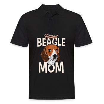 Happy Beagle Mom - Männer Poloshirt - Schwarz - Vorne - Kai (181cm)
