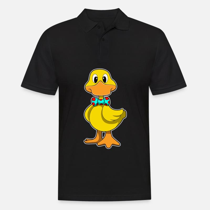 Ente mit Schleife - Männer Poloshirt - Schwarz