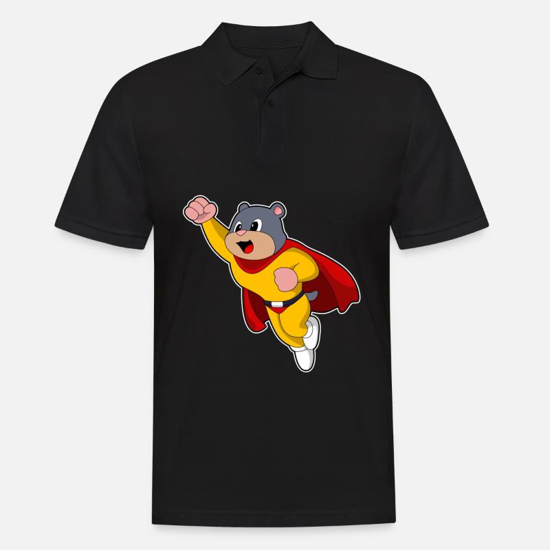 Maulwurf als Held - Männer Poloshirt - Schwarz