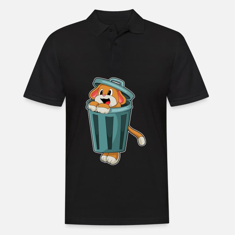 Hund mit Mülleimer - Männer Poloshirt - Schwarz