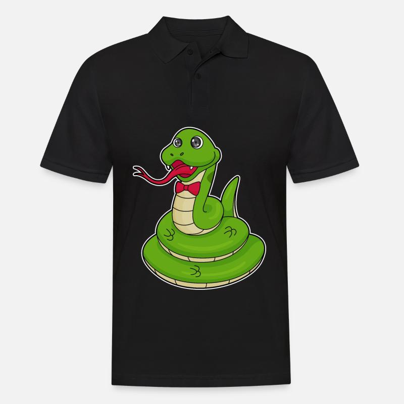 Schlange mit Schleife - Männer Poloshirt - Schwarz