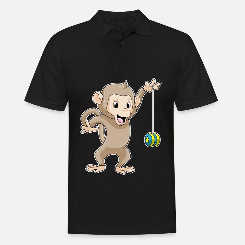 Monkey with Jojo - Men's Polo Shirt - black