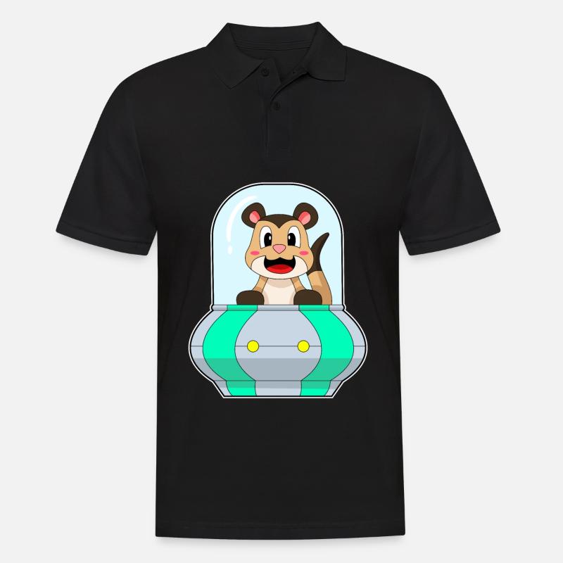 Erdmännchen mit Schiff - Männer Poloshirt - Schwarz