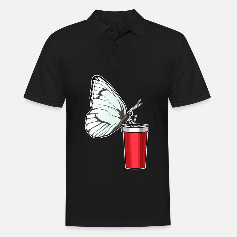 Schmetterling Trinkbecher - Männer Poloshirt - Schwarz