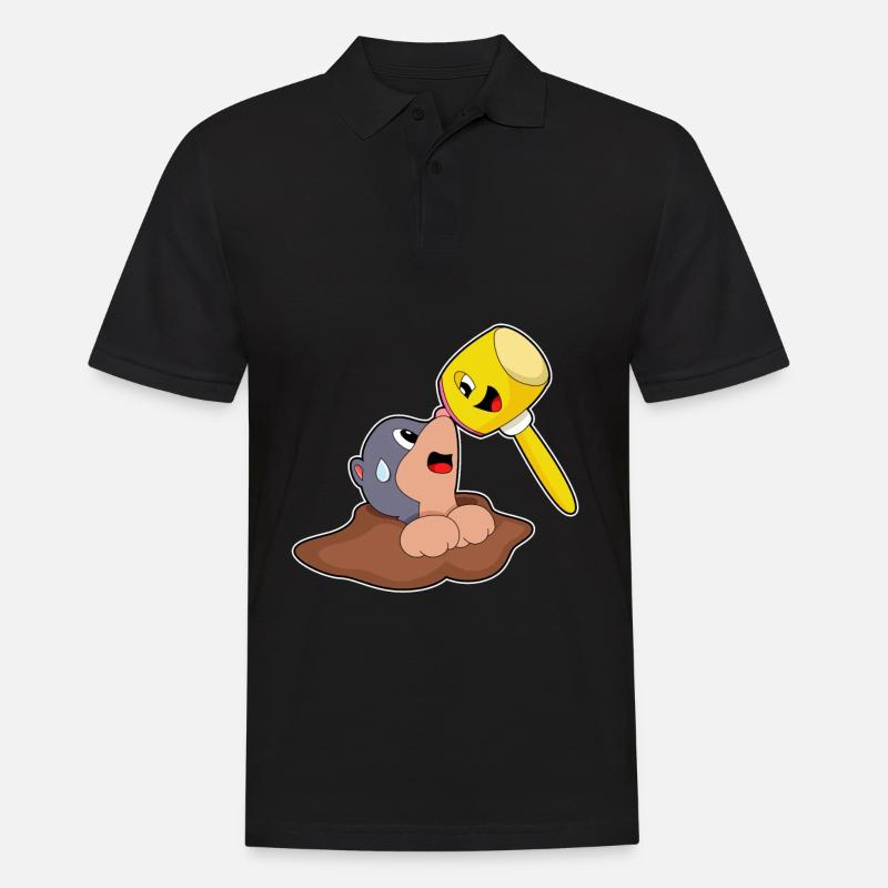 Maulwurf Hammer - Männer Poloshirt - Schwarz