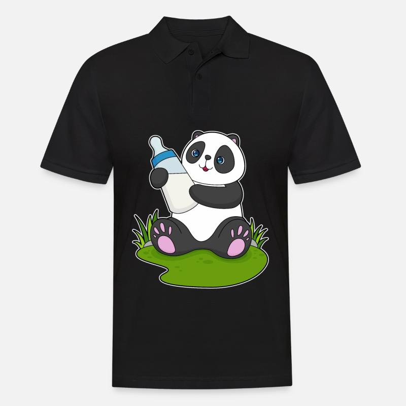 Bouteille de lait Panda - Polo Homme - noir
