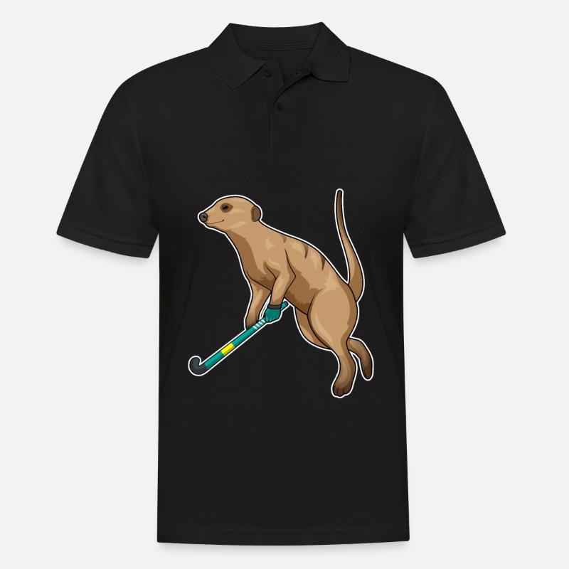 Erdmännchen Hockey Hockeyschläger - Männer Poloshirt - Schwarz