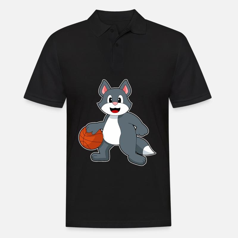 Chat Basketteur Basketteur - Polo Homme - noir