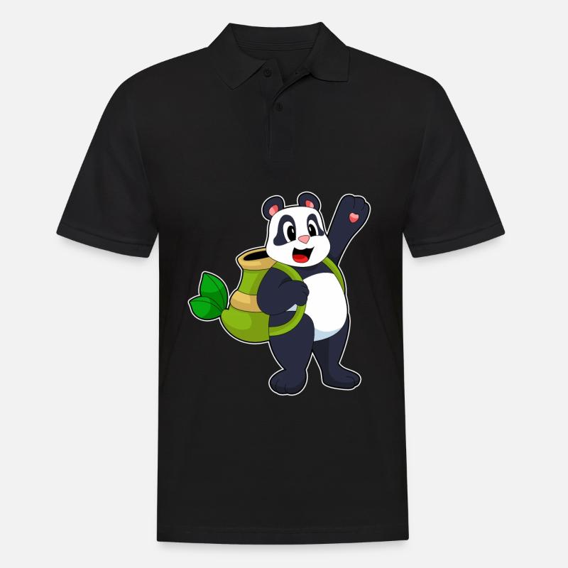 Panda Bamboo Backpack - Men's Polo Shirt - black