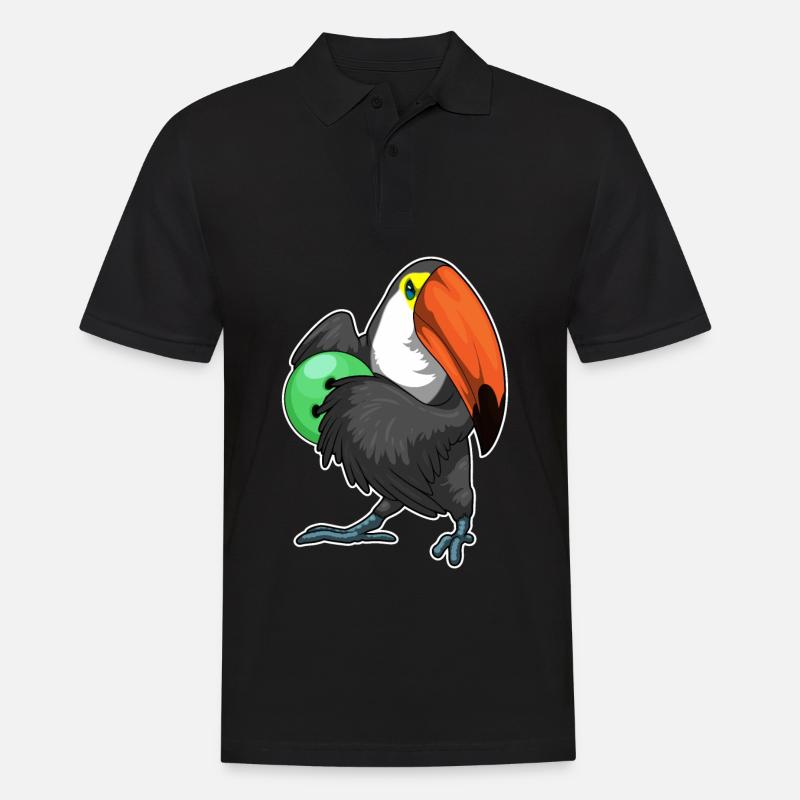 Tukan Bowling Bowlingkugel - Männer Poloshirt - Schwarz