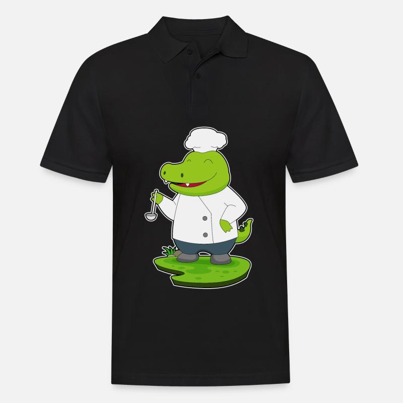 Cuillère de cuisson au crocodile - Polo Homme - noir