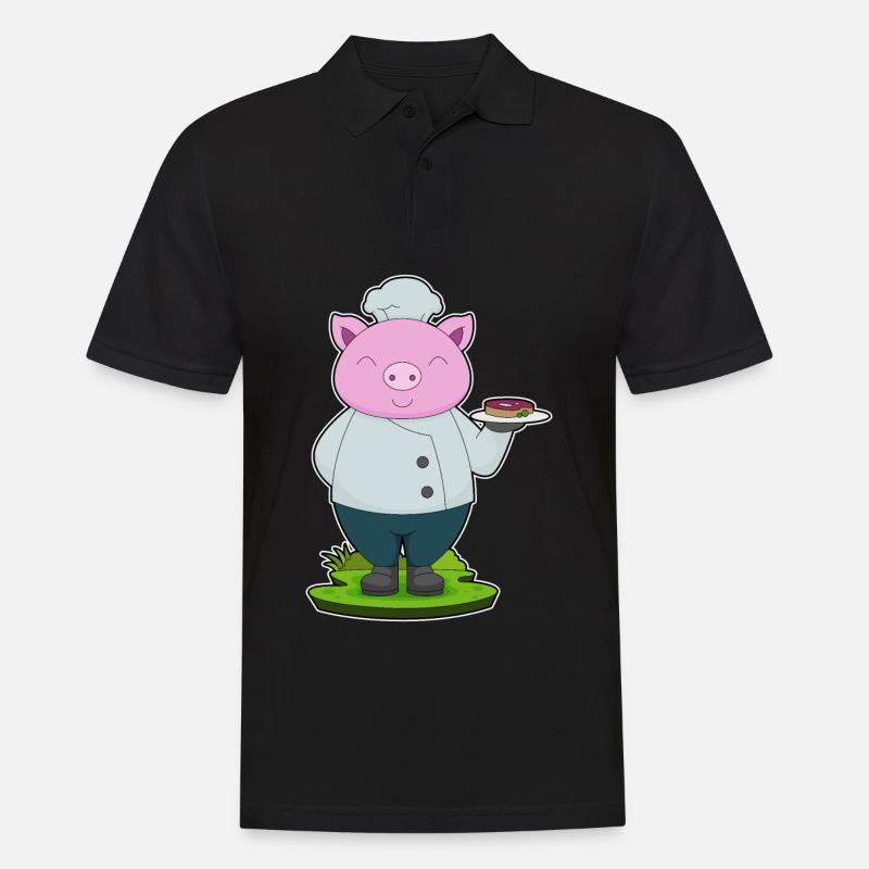 Schwein Koch Fleisch - Männer Poloshirt - Schwarz