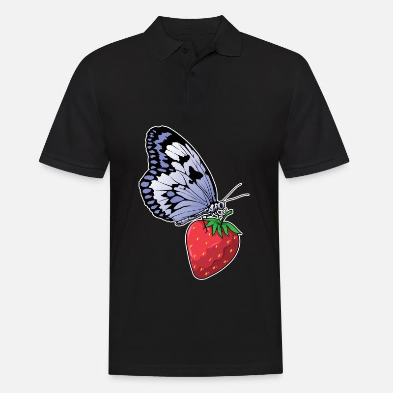 Fraise papillon - Polo Homme - noir