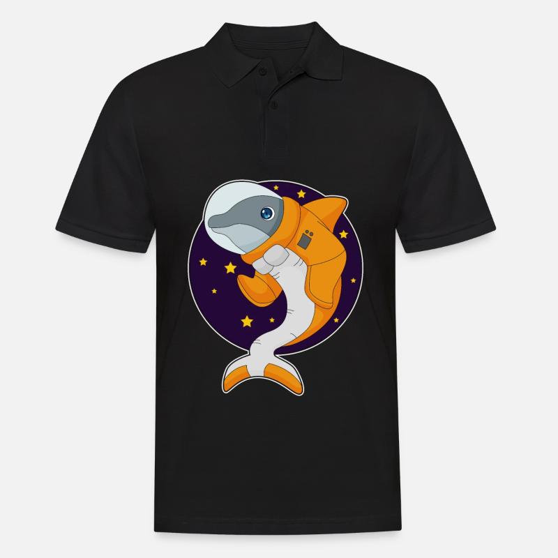 Dauphin Astronaute Espace - Polo Homme - noir