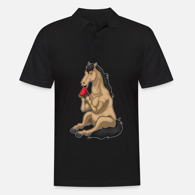 Cheval Pastèque Fruit - Polo Homme - noir