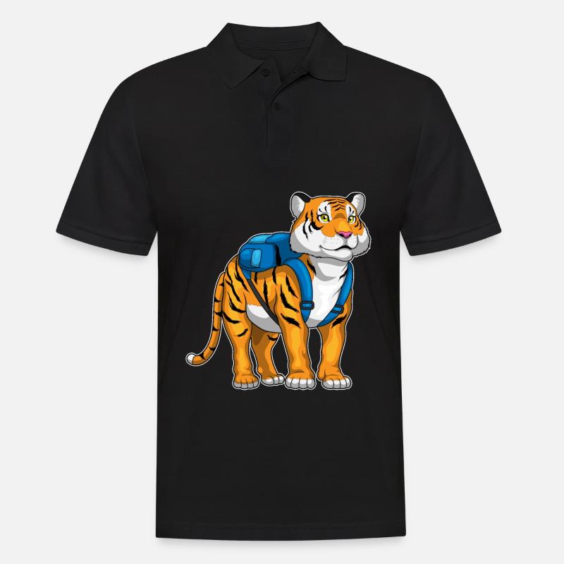 Tiger Student Backpack School - Men's Polo Shirt - black