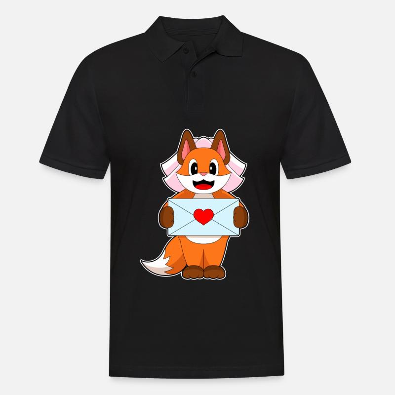 Fuchs Braut Brief Hochzeit - Männer Poloshirt - Schwarz