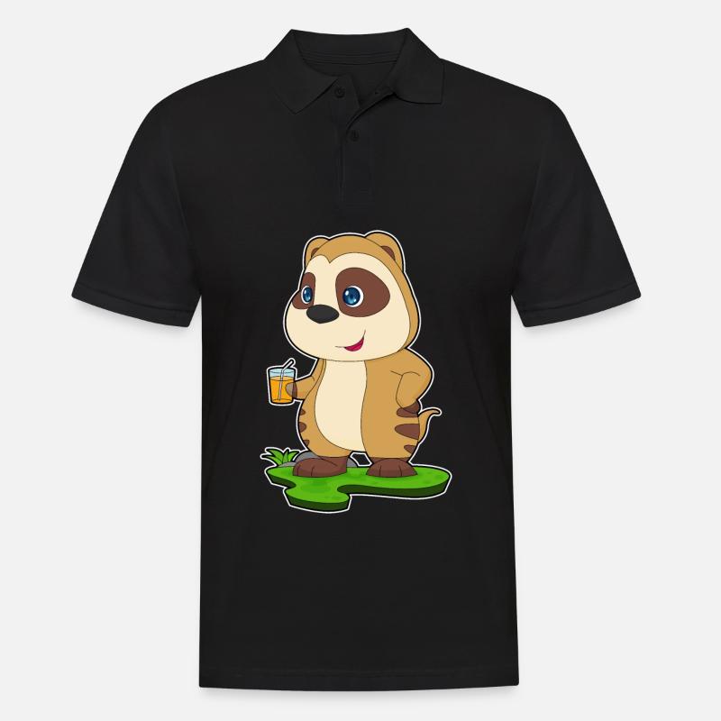 Erdmännchen Saft - Männer Poloshirt - Schwarz