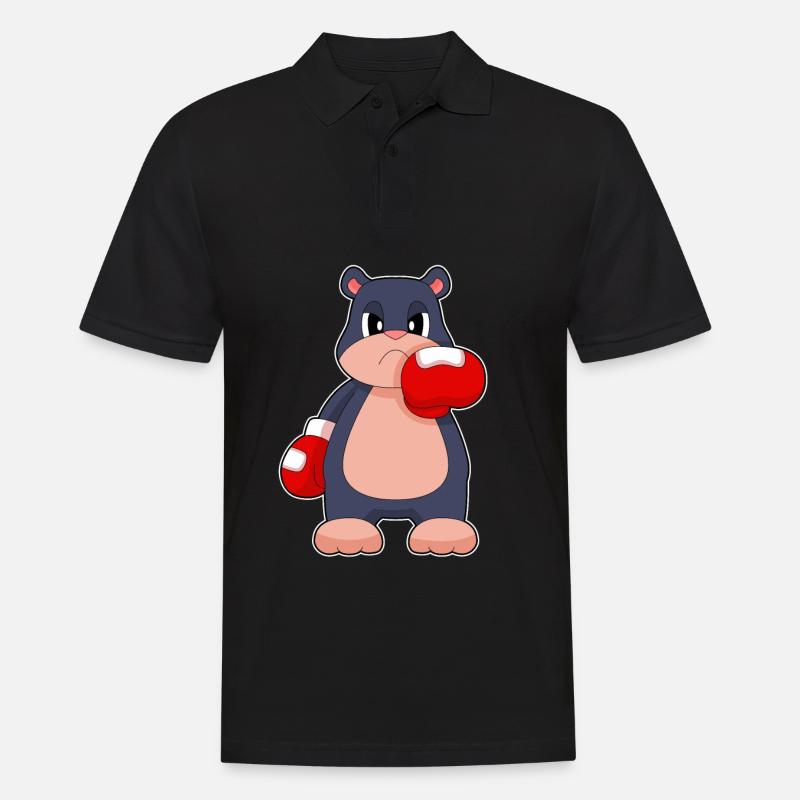 Maulwurf Boxer Boxhandschuhe Boxen - Männer Poloshirt - Schwarz