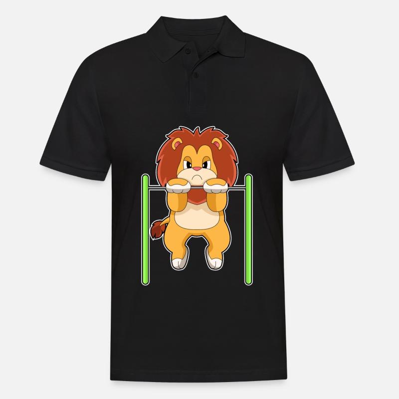 Lion Bodybuilding Pull-ups - Men's Polo Shirt - black