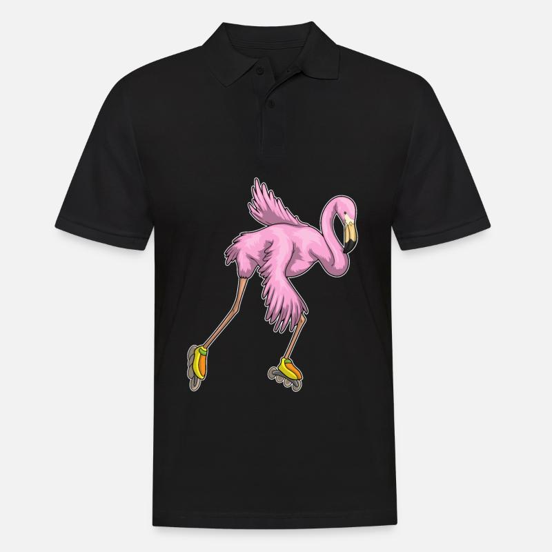 Flamingo Inline skating Rollschuhe - Männer Poloshirt - Schwarz
