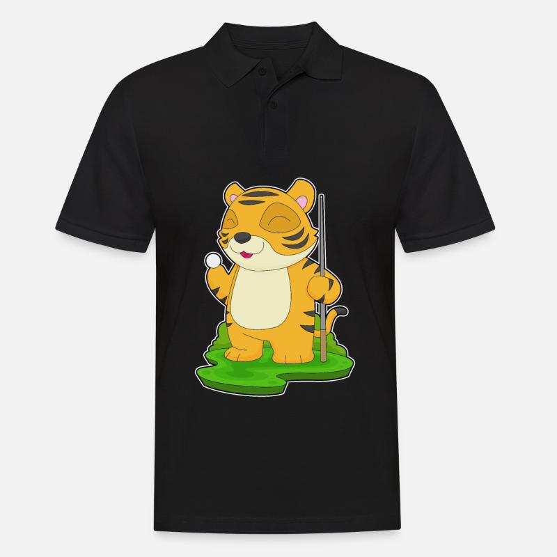 Tiger Billiard Queue - Männer Poloshirt - Schwarz