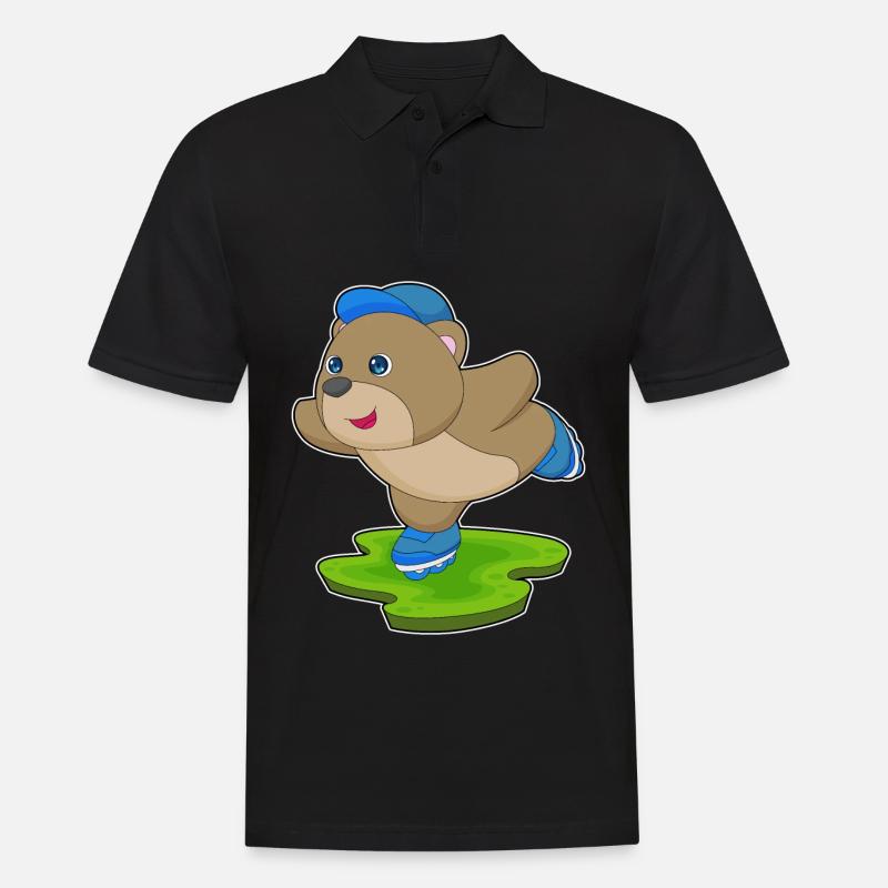 Bär Inline skating Rollschuhe - Männer Poloshirt - Schwarz