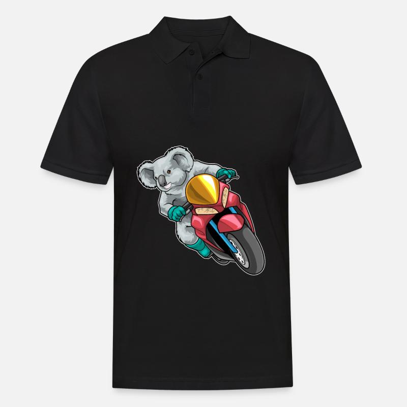 Koala Motorroller - Männer Poloshirt - Schwarz