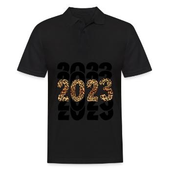 Joyeux Nouvel An 2023 Réveillon du Nouvel An Noël - Polo Homme - noir - Devant - Kai (181cm)