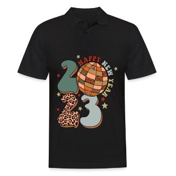 Joyeux Nouvel An 2023 Réveillon du Nouvel An Noël - Polo Homme - noir - Devant - Kai (181cm)