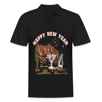 Bonne année Nouvel An Nouvel An Noël - Polo Homme - noir - Devant - Kai (181cm)