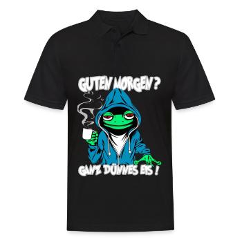 Ganz Dünnes Eis Morgenmuffel Frosch Kaffee - Männer Poloshirt - Schwarz - Vorne - Kai (181cm)