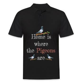 Pigeon colombophile tshirt pigeons race pigeons voyageurs - Polo Homme - noir - Devant - Kai (181cm)